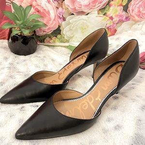 Sam Edelman Woman JAINA Black Leather Slip-On Pumps Size: 9M